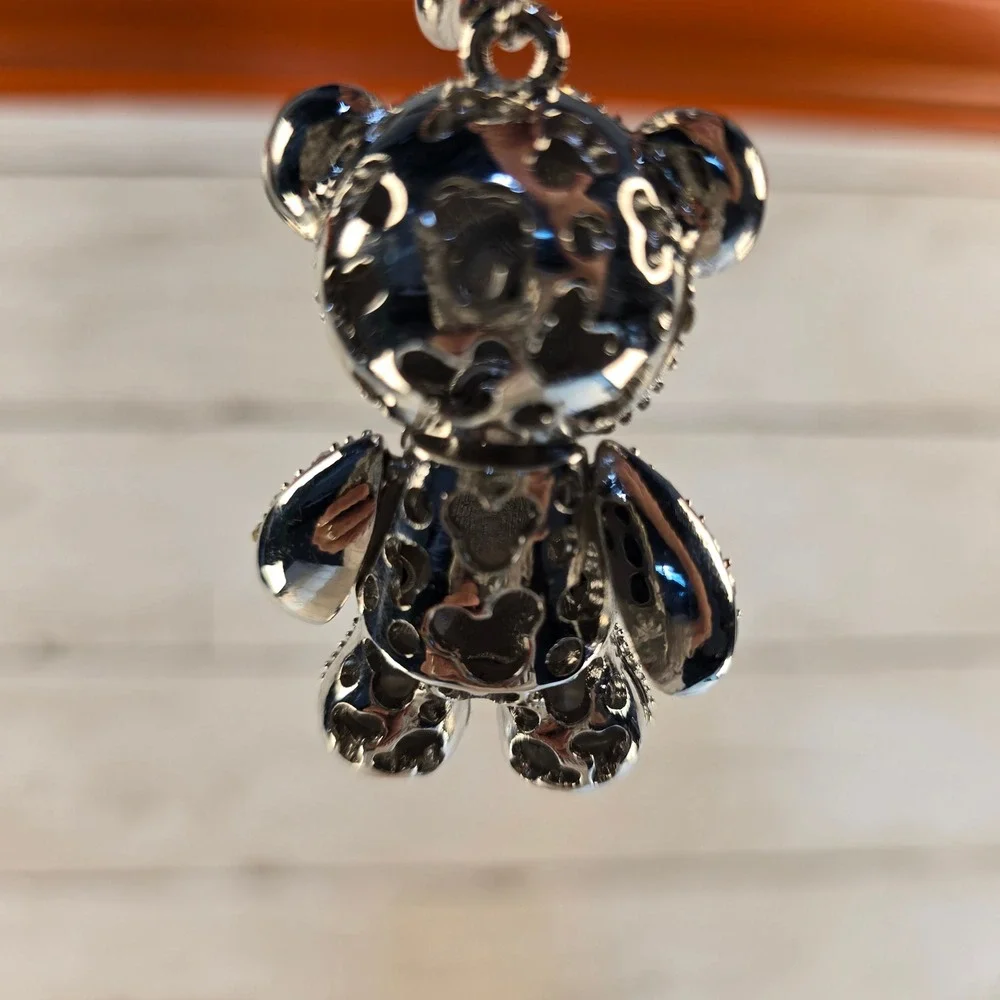 Bundle of 4 Rhinestone Sneaker Teddy Bear Tie Dye Pouch‎ Leopard Keychain Charms